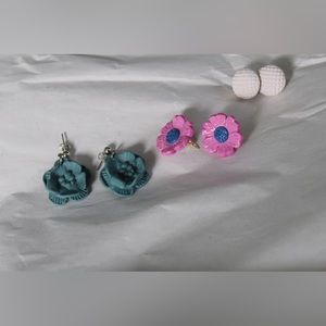 Lot of 3 pairs of polymer clay earrings/costume jewelry